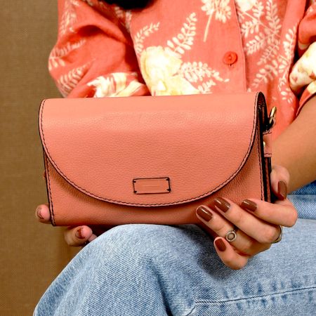 Handcrafted Blush Wallet Leather Compact Functional Luxury